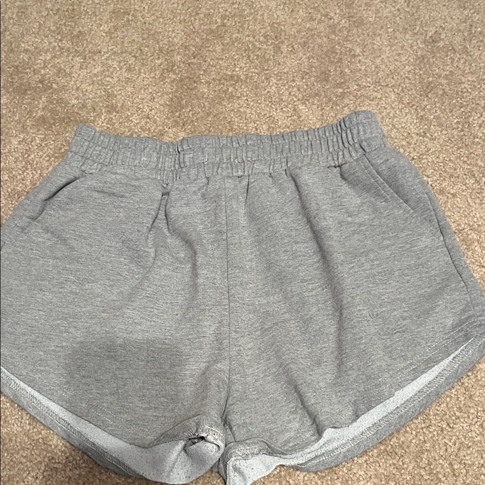 Women's Athletic Grey Elastic-Waist Shorts